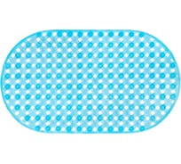 Коврик для ванной противоскользящий PRIMILA 69x39см Ротанг овальный, голубой, ПВХ, 700384