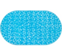 Коврик для ванной противоскользящий PRIMILA 69x40см Камешки овальный прозрачно-голубой, ПВХ, 700368