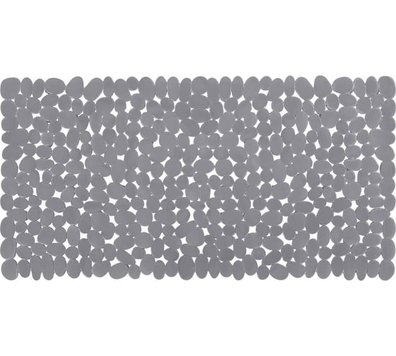 Коврик для ванной противоскользящий PRIMILA 70x36см Галька темно-серый, ПВХ, присоски, 700379