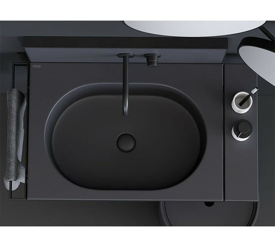 Полотенцедержатель CIELO Elle Ovale отделка Matt Black ELPL NM