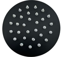 Тропическая лейка для душа потолочная GRIALE круг 10x10 матовый черный, с шарниром для изменения угла наклона GR8002H-10