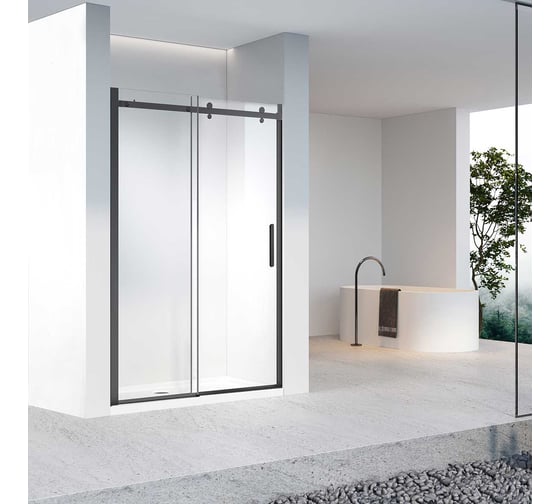 Душевая дверь VINCEA Como-N 1600, черный, стекло прозрачное VDS-4CN160CLB 1