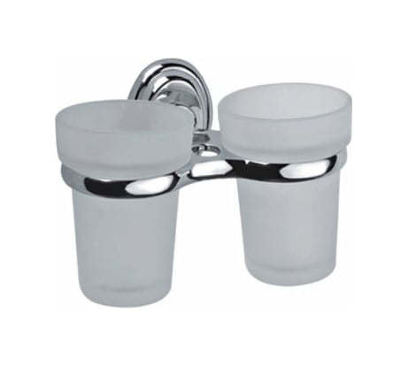 Держатель для зубных щеток и пасты HAIBA с двумя стаканами, хромированный HB1508