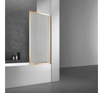 Душевая шторка на ванну VINCEA 700x1400, брашированное золото, стекло рифленое VSB-41700FLG