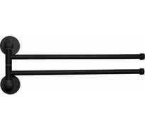 Поворотный держатель для полотенца HAIBA двойной, настенный, металлический, 340 мм., черный HB8712