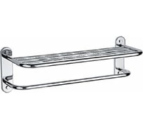 Полка в ванную комнату HAIBA с держателем для полотенец, металлическая, хромированная HB804