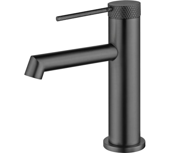 Смеситель для раковины VINCEA Rim однорычажный, вороненая сталь VBF-2RM1GM 1