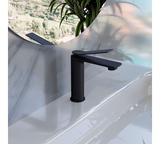 Смеситель для раковины VINCEA Verse однорычажный, матовый черный VBF-2VE1MB 1