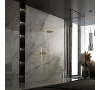 Душевой комплект VINCEA Groove встраиваемый, 2 режима, 30 см верхний душ, брашированное золото VSFW-4G01BG4