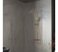 Душевая стойка VINCEA Rondo с изливом, брашированное золото VSFS-1R1BG