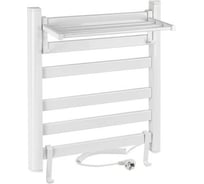 Электрический полотенцесушитель BRIMIX Лесенка с полкой 500х600х270 мм, 5 плоских перекладин, 135 W, из алюминия, цвет белый 08091W