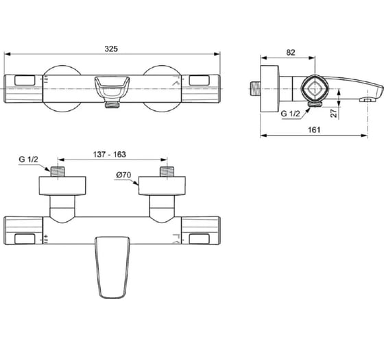 Набор смесителей Ideal Standard Ceratherm T100 BC985AA