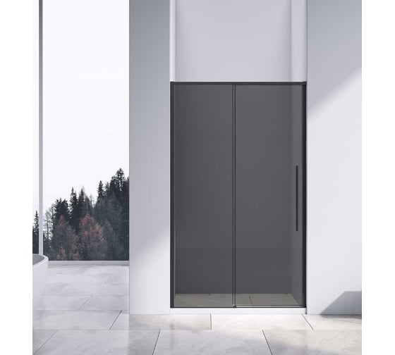 Душевая дверь VINCEA Slim-N 1300, черный, стекло тонированное VDS-4SN130CGB 1
