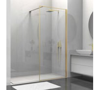 Душевая перегородка VINCEA Walk-In 900_2000, брашированное золото, стекло прозрачное VSW-1HS900CLG