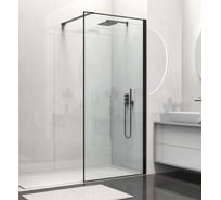 Душевая перегородка VINCEA Walk-In 1000_2000, черный матовый, стекло прозрачное VSW-1HS100CLB