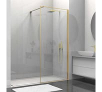 Душевая перегородка VINCEA Walk-In 1000_2000, брашированное золото, стекло прозрачное VSW-1HS100CLG