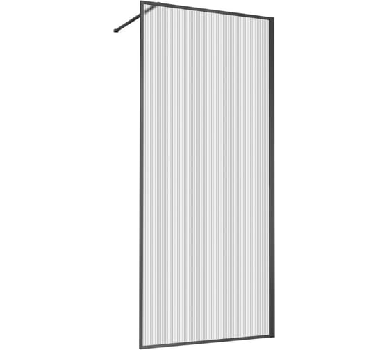 Душевая перегородка VINCEA Walk-In 900_2000, вороненая сталь, стекло рифленое VSW-1HP900FLGM 1