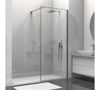 Душевая перегородка VINCEA Walk-In 800_2000, вороненая сталь, стекло прозрачное VSW-1HS800CLGM