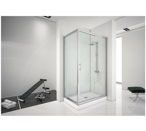 Душевой уголок Aquanet Alfa 800х1400х2000 мм, стекло прозрачное хром 00168418