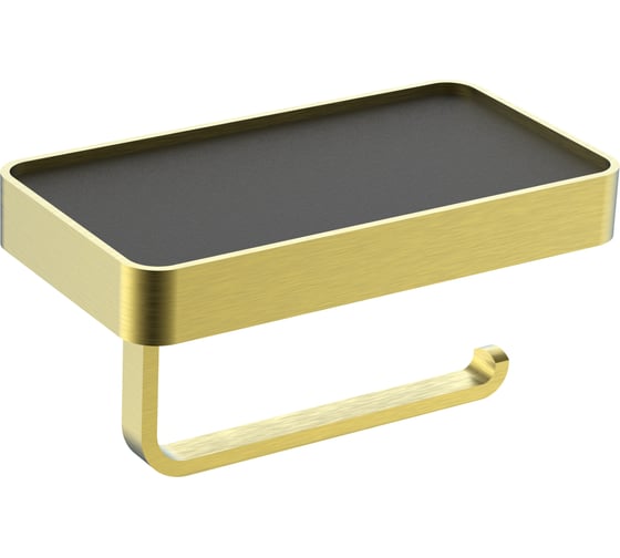 Держатель для туалетной бумаги Wonzon & Woghand с полкой GRAFFITY, Брашированное золото WW-9366-BG 1