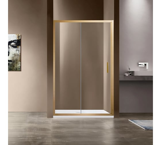 Душевая дверь VINCEA Garda, 1150, брашированное золото, стекло прозрачное VDS-1G115CLG 1