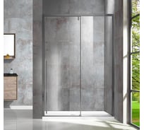 Душевая дверь VINCEA Lugano, 1200, вороненая сталь, стекло прозрачное VDS-1L120CLGM-1