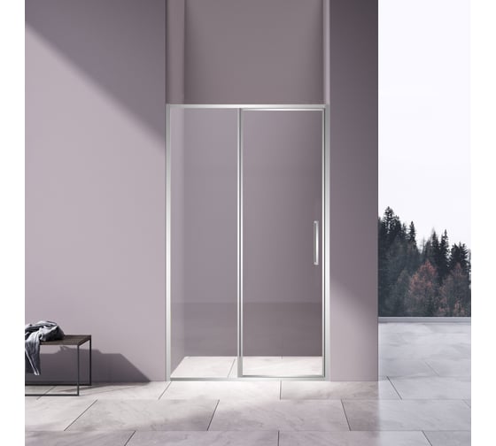 Душевая дверь VINCEA Slim 8 мм, хром, стекло прозрачное VDP-4SL120CL 1