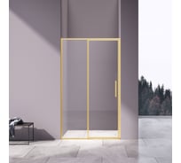 Душевая дверь VINCEA Slim 8 мм, брашированное золото, стекло прозрачное VDP-4SL120CLG