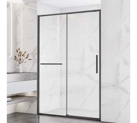 Душевая дверь VINCEA Slim Soft, 1300, вороненая сталь, стекло прозрачное VDS-1SS130CLGM 1