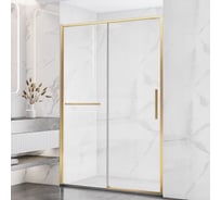 Душевая дверь VINCEA Slim Soft, 1300 брашированное золото, стекло прозрачное VDS-1SS130CLG