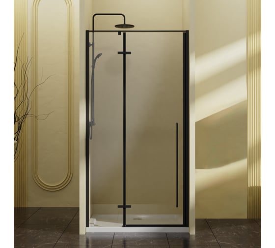 Душевая дверь VINCEA Slim-N 1000, черный, стекло прозрачное VDPH-5SN100CLB 1