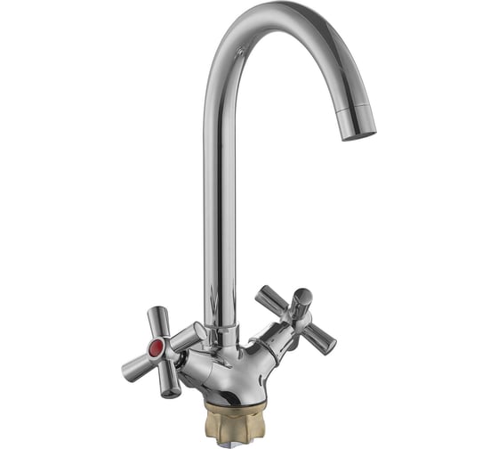 Смеситель для кухни Plstart двуручковый, цинковый сплав, хром PD40313 1