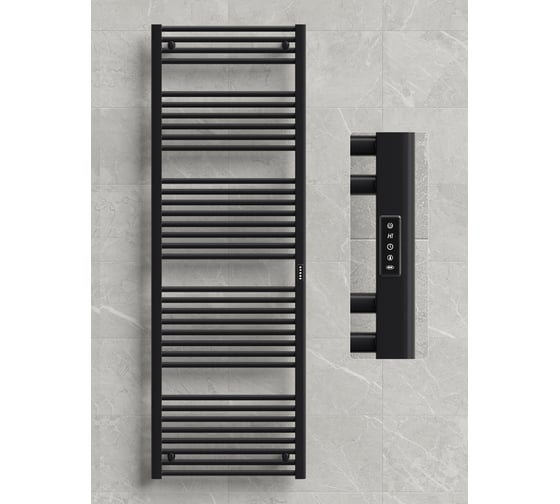 Полотенцесушитель бытовой электрический RIFAR D-LINE, Чёрный янтарь матовый, мощность 500 Вт DL-180-60-BM 1