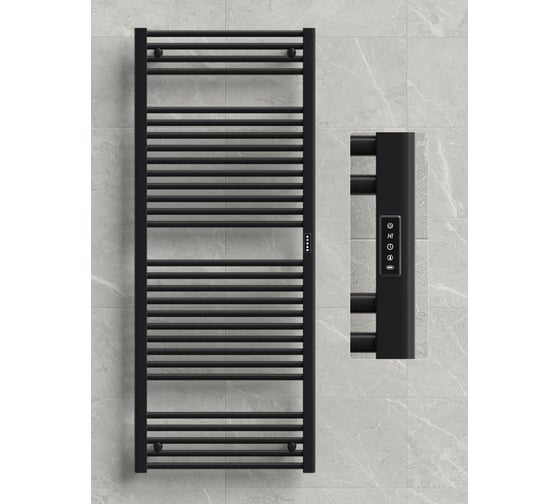 Полотенцесушитель бытовой электрический RIFAR D-LINE, цвет Чёрный янтарь матовый, мощность 430 Вт DL-150-60-BM 1