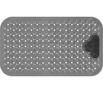 Коврик для ванной противоскользящий PRIMILA с теркой для ступней 70x40см серый, ПВХ, присоски, 700374