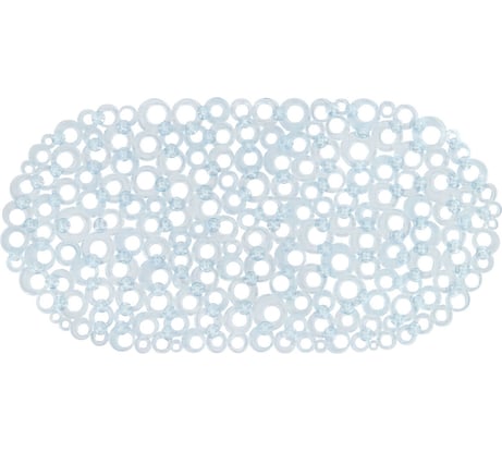 Коврик для ванной противоскользящий PRIMILA 69x35см Кольца овальный прозрачный, ПВХ, 700372