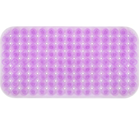 Коврик для ванной противоскользящий PRIMILA 71x38см массажный Цветыпрозрачно-фиолетовый,ПВХ, 700373