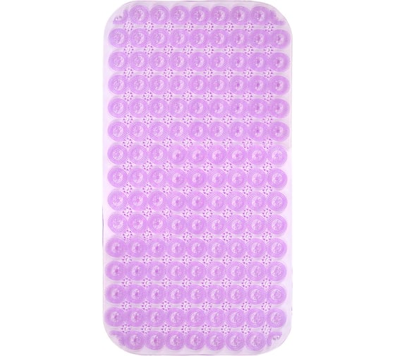 Коврик для ванной противоскользящий PRIMILA 71x38см массажный Цветыпрозрачно-фиолетовый,ПВХ, 700373 1