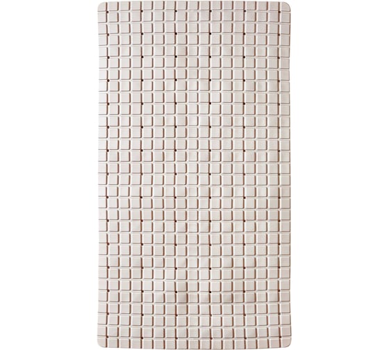 Коврик для ванной противоскользящий PRIMILA 71x40см Пиксели бежевый, ПВХ, присоски, 700383 1