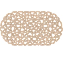 Коврик для ванной противоскользящий PRIMILA 68x37см Треугольники овальный, бежевый, ПВХ, 700380