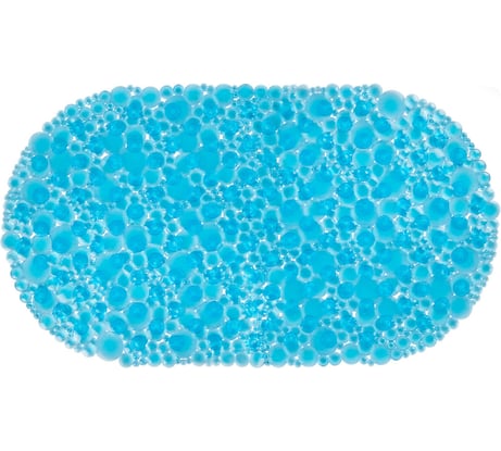 Коврик для ванной противоскользящий PRIMILA 68x37см Пузыри овальный, прозрачно-голубой, ПВХ, 700381