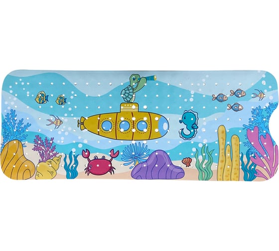 Коврик для ванной противоскользящий PRIMILA 100x40см с печатью Батискаф, ПВХ, присоски, 700378 1