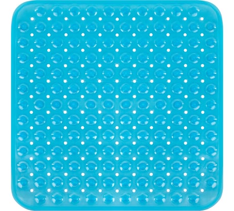 Коврик для ванной/душевой PRIMILA противоскользящий 54x54см Полусферы прозрачно-голубой,ПВХ, 700369