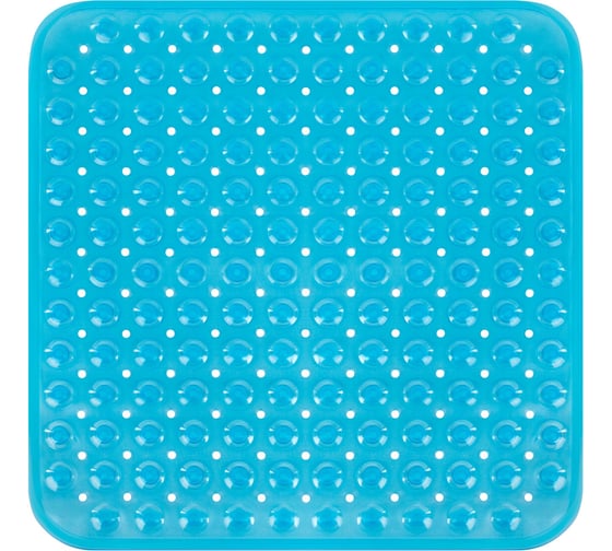 Коврик для ванной/душевой PRIMILA противоскользящий 54x54см Полусферы прозрачно-голубой,ПВХ, 700369
