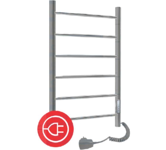 Полотенцесушитель Электрический ТЕРМОДИЗАЙН нержавеющая сталь, T (лесенка) W=500, H=500 (4 перекладины) ТЕРМО ДИЗАИН TDT006E 1