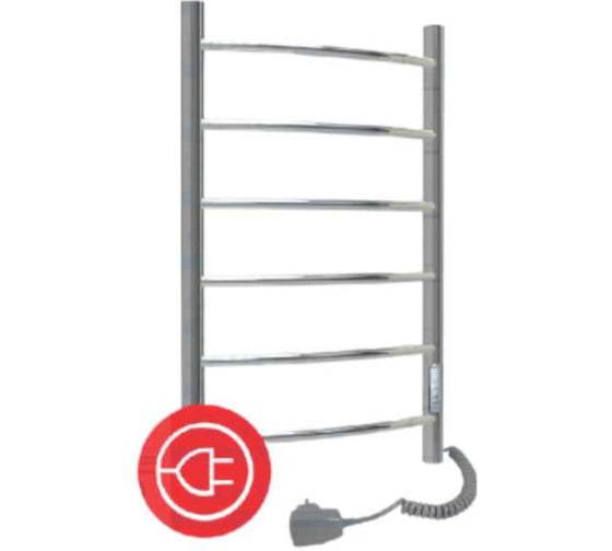 Полотенцесушитель Электрический ТЕРМОДИЗАЙН нержавеющая сталь, R (лесенка) W=500, H=500 (4 перекладины) ТЕРМО ДИЗАИН TDR006E 1