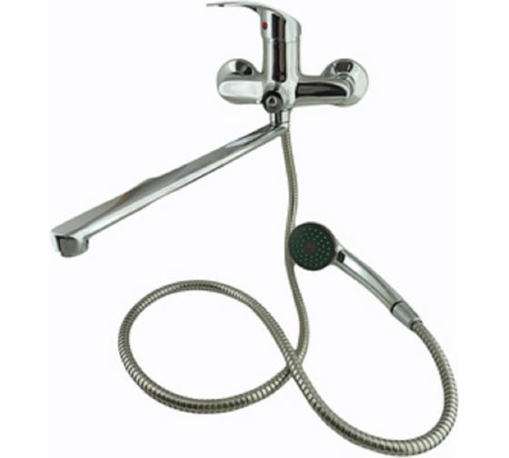 Смеситель для ванны GRIALE однорычажный,поворотный плоский излив, 35 см, переключатель с керамическими пластинами, керамический картридж с двойным уплотнением 40 мм DK-7718-16 1