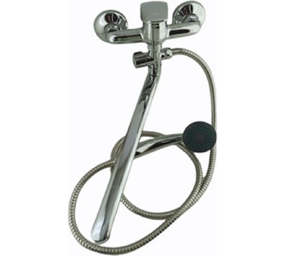 Смеситель для ванны GRIALE однорычажный,поворотный плоский излив, 35 см, переключатель (дивертор) с керамическими пластинами, керамический картридж с двойным уплотнением40 мм DK-9004-6A 1