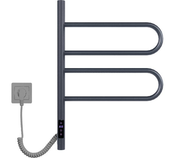 Полотенцесушитель электрический VINCEA 44x60, графит, таймер VTD-1R1CGE 1