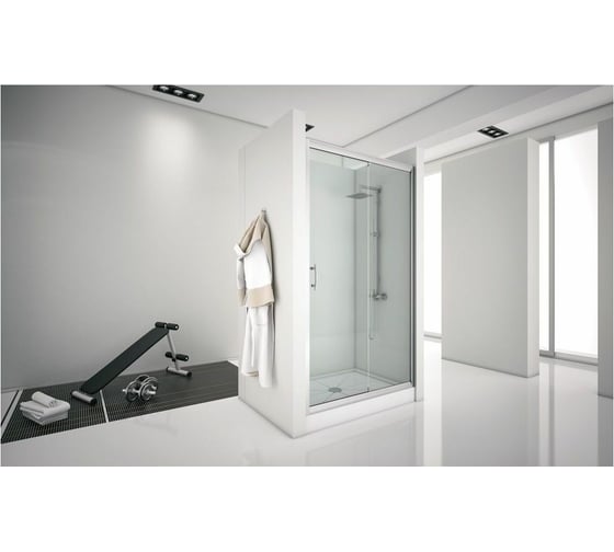 Откатная дверь Aquanet Alfa 1500х2000 стекло прозрачное хром 00168422